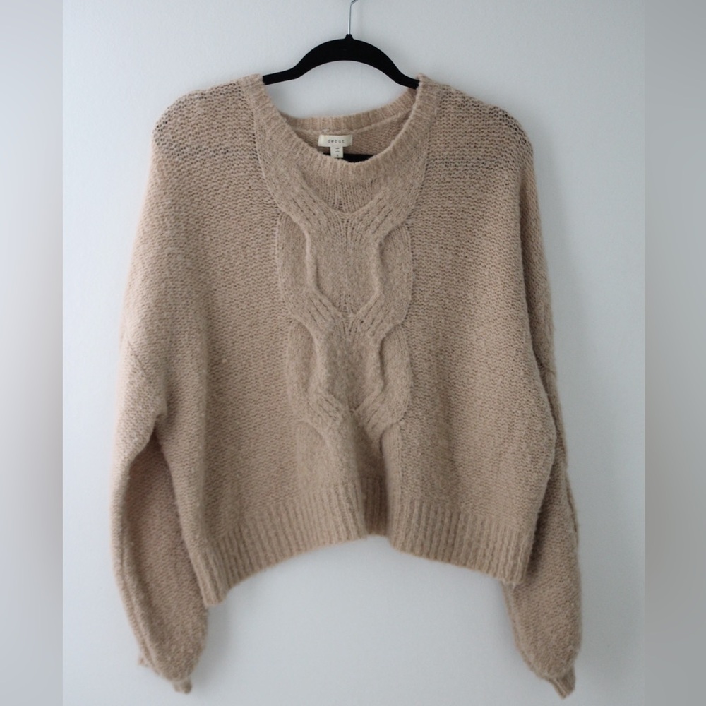 Cozy Beige Cable Knit Sweater